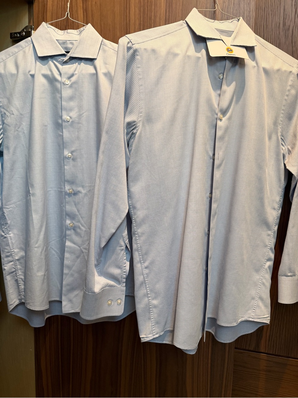 Two (2) Hugo Boss Men's Light Blue Patterned Dress Shirt pack